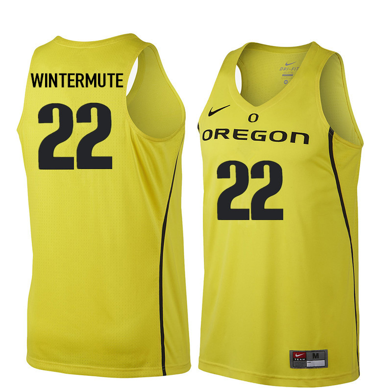 Men Oregon Ducks #22 Slim Wintermute College Basketball Jerseys Sale-Yellow